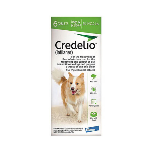 Credelio 450mg Chewable Flea & Tick Tablets for Dogs Weighing 22 - 45kg, 6 Pack
 | Unitedpetworld.Com