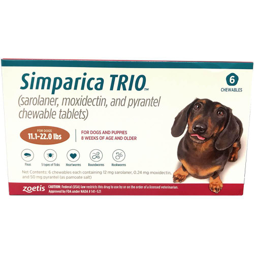 Simparica Trio Chewable Tablets 5-10kg (11.1-22) lbs 6 Pack | Unitedpetworld.Com