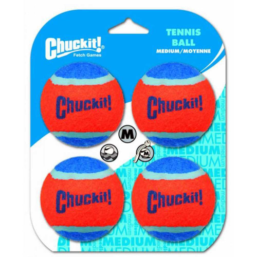 Chuckit! Tennis Ball Toy For Dogs - Medium 2.5" (6cm) Diameter, Pack of 4 | Unitedpetworld.Com