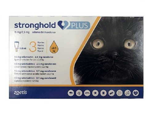 Stronghold Plus 15 mg/2.5 mg spot-on solution for Small Cats up to 2.5kg  (5.5lbs) | Unitedpetworld.Com