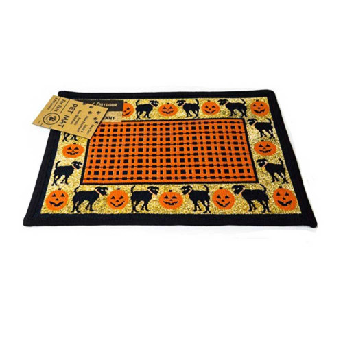 PB Paws & Co. Tapestry Pet Mats, Puppies & Pumpkins Pattern | Unitedpetworld.Com