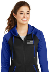 Sport-Tek® Sport-Wick® Ladies Full-Zip Hoodie Jacket w/Embroidered Blueline Flag Sport-Tek® Sport-Wick® Ladies Full-Zip Hoodie Jacket w/Embroidered Blueline Flag