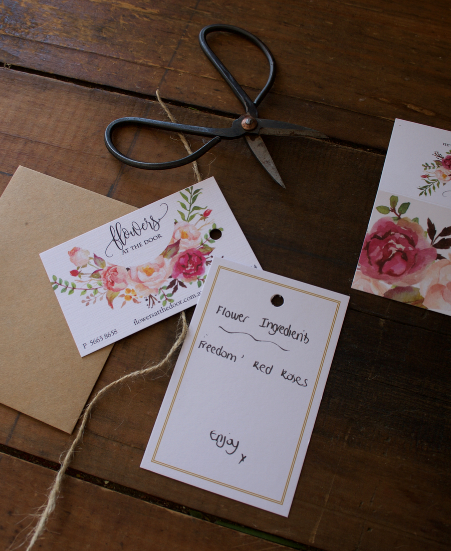 Flowers at the Door Flower Ingredients Card