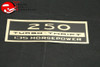 Chevy 250 Turbo Thrift 135 Horsepower Decal