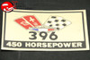 Chevy Impala Camaro 396 450 Hp Crossed Flags Air Cleaner Lid Decal Gm # 3864401