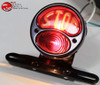 Custom Deluxe Duolamp Motorcycle Rear Fender Bracket Stop Tail Light Lamp Black