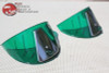 Green Headlamp Light Bulb Visors Custom Car Truck 7" With Stainless Trim New