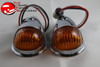 Guide Style Headlight Chrome Led Turn Signal Marker Lights Housings Amber 1157