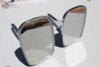 Pair Chevy Rectangle Ribbed Base Outside Rearview Door Mounted Mirrors Set New
