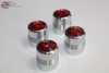 Red Diamond Tire Air Valve Stem Cap Cover Set Hot Rat Street Rod Custom Truck