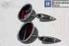 Round Bowtie Outside Rearview Mirrors Ribbed Base Chevy Chevelle Impala Nova New