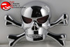 Skull Crossbone Chrome Accents Custom Truck Hot Rat Rod Ornament Emblem Body New