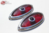 Tear Drop Blue Dot Lens Bezel Set Ford Hot Rat Street Rod Custom Car Truck New