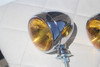 Vintage Style Fog Light Lamps Tear Drop 12 Volt Chrome Amber Hot Rod Truck Pair