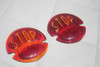 Model A Custom Hotrod Tail Light Lamp Lens Red Glass Stop Script Letter New Pair