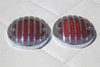 33-36 Ford Tail Light Lamp Lenses W Custom Chrome Grill Bezels Hot Rod Set Of 4