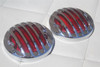33-36 Ford Tail Light Lamp Lenses W Custom Chrome Grill Bezels Hot Rod Set Of 4