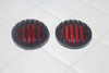 33-36 Ford Tail Light Lamp Lenses W Custom Black Grill Bezels Hot Rod Set Of 4