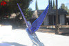 Blue Art Deco Flying Wing Godess Lighted Custom Hood Ornament Truck Hot Rat Rod