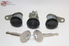 79-93 Mustang Ford Door Trunk Lock Cylinders Black Cap Bent Pawl New