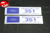Ford "Powered By Ford 351 High Performance" Valve Cover Decals Pair