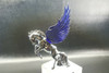 Flying Stallion 40'S 50'S Hood Ornament Custom Hot Rod Truck Blue Wings