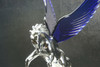 Flying Stallion 40'S 50'S Hood Ornament Custom Hot Rod Truck Blue Wings