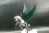 Flying Stallion 40'S 50'S Hood Ornament Custom Hot Rod Truck Green Wings