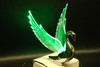 Flying Swan 40'S 50'S Hood Ornament Custom Hot Rod Truck Clear Wings Green Led