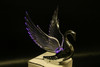Flying Swan 40'S 50'S Hood Ornament Custom Hot Rod Truck Clear Wings Purple Led