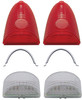 1955 Chevy Belair 210 150 Nomad Taillight Led Backup Lenses & Divider Set