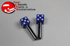 Blue Dice White Dots Door Lock Latch Knobs Custom Truck Hot Rat Street Rod Pair