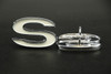 1969-72 Chevrolet Chevy Chevelle El Camino Chrome White SS Fender Emblem Pair