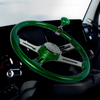 Chevy Ford GM Fullsize Car Heavy Duty Brodie Steering Wheel Spinner Green Knob