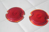 33-36 Ford Car Truck Rear Brake Stop Turn Tail Lamp Light Red Glass Lens Pair
