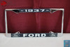 1937 Ford Car Pick Up Truck Front Rear License Plate Holder Chrome Frames New