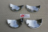 5" Custom 4 Headlight Headlamp Chrome Half Moon Shield Trim Covers Hot Rat Rod