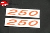 57-59 61 Corvette 55-57 Chevy 250 Horsepower Orange Valve Cover Decals Pair