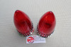 59 Cadillac Red Tail Light Lenses Chome Crown Bezels Custom Harley Car Hot Rod
