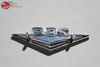 64-66 Mustang 289 V Script Fender Emblem Ornament Pair Stud Mount W Clips Chrome