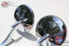 66-68 Chevy Bowtie Logo Outside Door Mounted Rear View Mirror Ribbed Base Pair