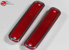 73-80 Chevy Gmc Truck Red Front Side Marker Lamp Light Lens Set Stainless Trim