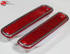 73-80 Chevy Gmc Truck Red Front Side Marker Lamp Light Lens Set Stainless Trim