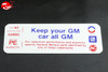 74 Pontiac Gto Keep Your Gm All Gm Air Cleaner Decal Part # Pe 6488274