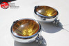 Amber 5" Custom Mounted Fog Lights Lamps W Crest Vintage Style Car Truck Hot Rod