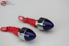 Blue Mini Led Bullet License Plate Frame Tag Fastener Bolts Chopper Bobber Pair