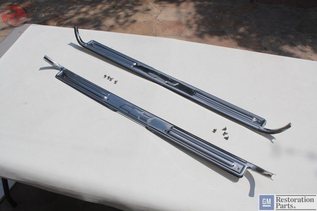 Pair Of Door Sill Scuff Plates For 1965-1970 Chevy Impala Full Size 2-Door - Step Up Kick Plates