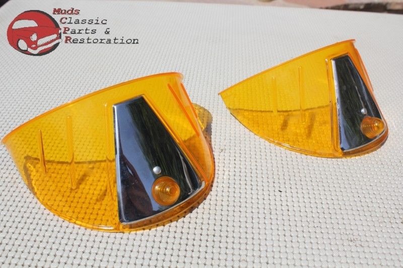 Custom Car Truck Hot Rod Amber Plastic Headlight Lamp Bulb Cover Visor