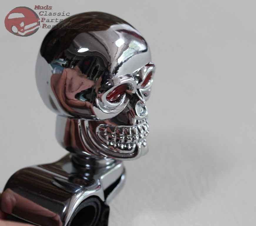 Polished Skull & Bones Steering Wheel Spinner Knob – Suicide Brody Rod For Car Truck Universal