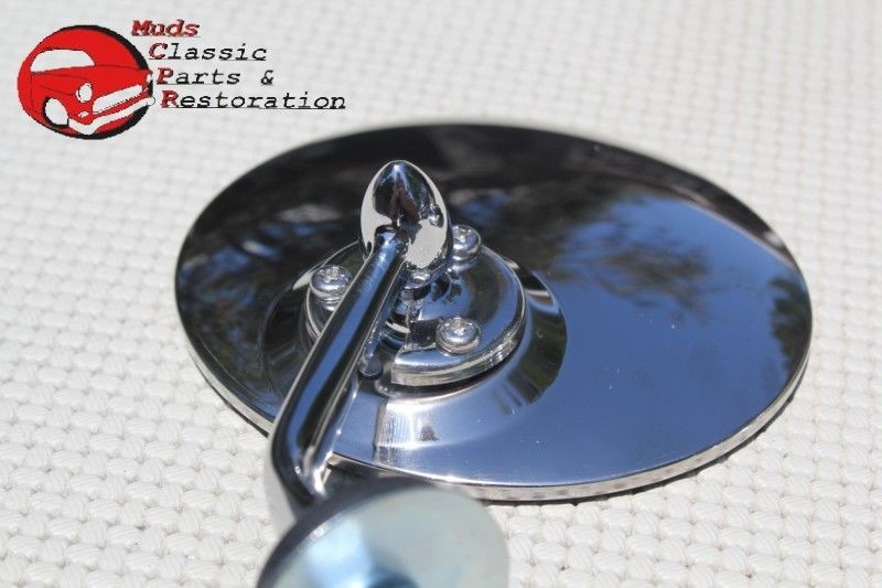 Custom Fender Mounted Single Bolt Lucas Style Outside Rearview Mirrors ...
